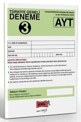 Yargı Yayınevi AYT Türkiye Geneli Deneme 3 - Yargı Yayınevi