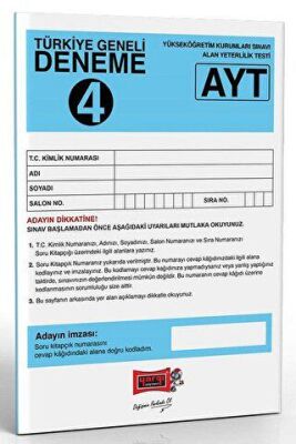 Yargı Yayınevi AYT Türkiye Geneli Deneme 4 - 1