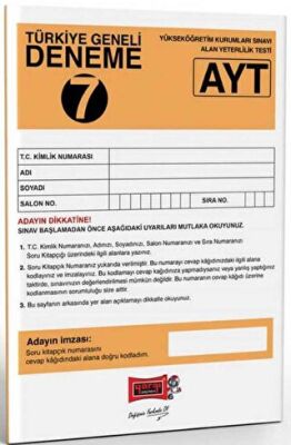 AYT Türkiye Geneli Deneme 7 - 1
