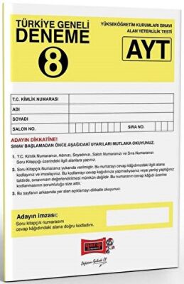 AYT Türkiye Geneli Deneme Sınavı - 8 - 1