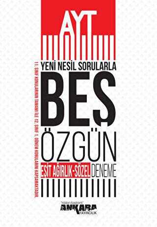 Ankara Yayıncılık AYT Yeni Nesil Sorularla Eşit Ağırlık - Sözel 5 Özgün Deneme