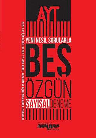 Ankara Yayıncılık AYT Yeni Nesil Sorularla Sayısal 5 Özgün Deneme