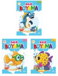 Balık Boyama Seti 3 Kitap - Dokuz Çocuk