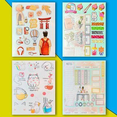 Bam My Dıy Sticker Book 24x17 Cm 16 Sayfa Özel Tasarım Rengarenk Sticker Kitabı - 1