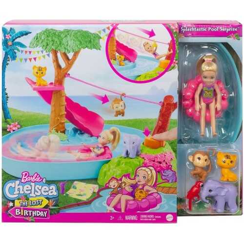 Barbie ve Chelsea Kayıp Doğum Günü Havuz Partisi Oyun Seti GTM85
