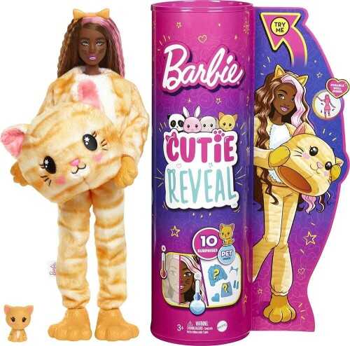 Barbie Cutie Reveal Tatlı Kedicik Peluş Kostümlü Bebek