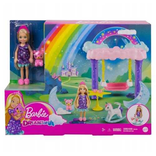 Barbie Dreamtopia Chelsea ve Eğlenceli Dünyası Oyun Seti Pijama Partisi GTF48-GTF50