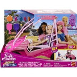 BARBIE MYSTERİES BEACH DETECTİVES PLAJ ARABASI BEBEK ARAÇ VE AKSESUARLARI - Barbie