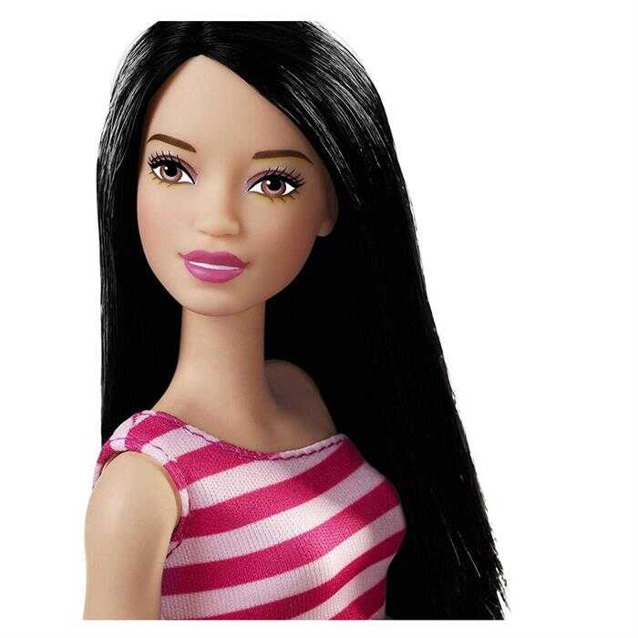 Barbie Pırıltı Barbie Bebekler Pembe Çizgili Elbiseli