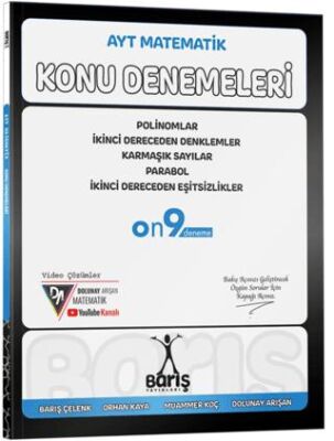 Barış Yayınları AYT Matematik Polinomlar İkinci Dereceden Denklemler Eşitsizlikler Karmaşık Sayılar Parabol Konu Denemeleri - 1