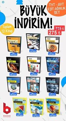 Basamak Yayınları Basamak TYT - AYT Eşit Ağırlık Soru Bankası Seti 12 Kitap - 1