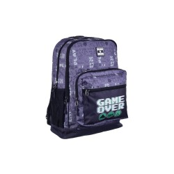 Bear & Deer School Game Over Çift Gözlü Sırt Çantası Gri - 2