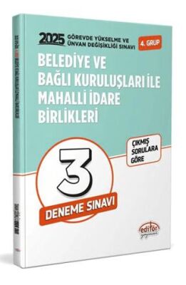 Editör Yayınevi Belediye ve Bağlı Kuruluşları İle Mahalli İdare Birlikleri 4. Grup GYS - ÜDS Tamamı Çözümlü Deneme Sınavı - 1