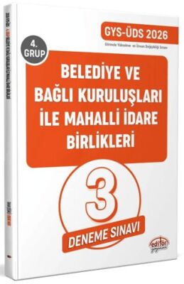 Belediye ve Bağlı Kuruluşları İle Mahalli İdare Birlikleri 4. Grup GYS-ÜDS Tamamı Çözümlü 3 Deneme Sınavı - 1