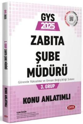 Data Yayınları Belediye Zabıta Personeli Zabıta Şube Müdürü 3. Grup Konu Anlatımlı - 1