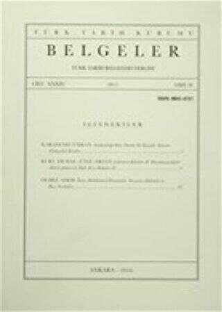Belgeler - Türk Tarih Belgeleri Dergisi Sayı:38 Cilt:34