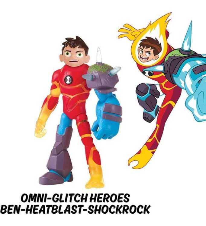 BEN 10 omni-glitch heroes ben-heatblast-shock rock