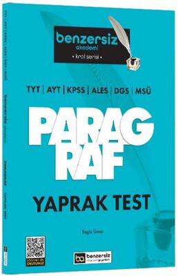 Benzersiz Akademi Yayınları TYT AYT KPSS ALES DGS MSÜ Kral Serisi Benzersiz Paragraf Yaprak Test