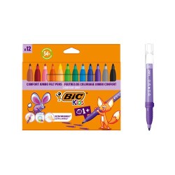 Bic Comfort Jumbo Keçeli Boya Kalemi 12 Renk - Bic