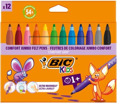 Bic Comfort Jumbo Keçeli Boya Kalemi 12 Renk - 2