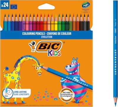 Bic Evolution Kuru Boya Kalemi 24`lü Kutu - 1