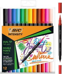Bic Intensity Dual Çift Taraflı Keçeli Kalem 12 Renk - Bic