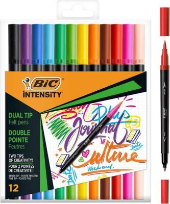Bic Intensity Dual Çift Taraflı Keçeli Kalem 12 Renk - 1