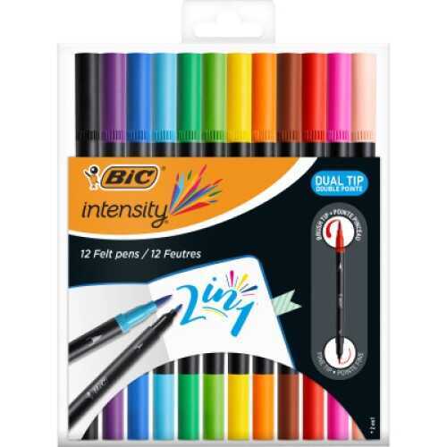 Bic Intensity Dual Çift Taraflı Keçeli Kalem 12 Renk