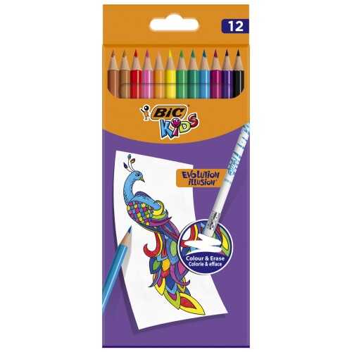 Bic Kids Evolution Silinebilir Kuru Boya Kalemi  Kutu 12 Renk