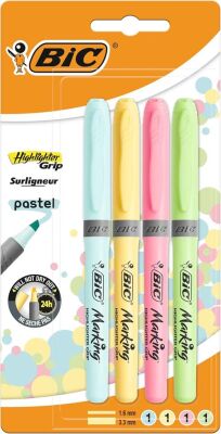 Bic Marking Highlighter Grip Pastel 4 Renk - 1