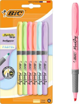 Bic Marking Highlighter Grip Pastel 6Lı Blister - 2