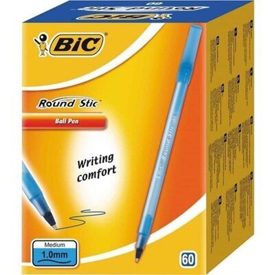 Bic Round Stick Mavi Tükenmez Kalem 60 Adet - 1