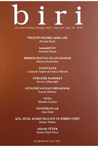 Biri Yıllık Edebiyat Dergisi Sayı: 15 - Biri Yayınları