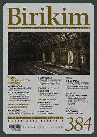 Birikim Sosyalist Kültür Dergisi Sayı: 384 Nisan 2021 - Birikim Yayınları