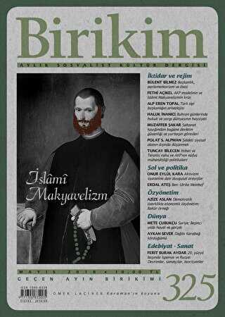 Birikim Aylık Sosyalist Kültür Dergisi Sayı: 325 Mayıs 2016 - Birikim Yayınları