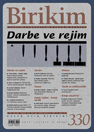 Birikim Aylık Sosyalist Kültür Dergisi Sayı: 330 Ekim 2016 - Birikim Yayınları