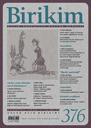Birikim Aylık Sosyalist Kültür Dergisi Sayı: 376 Ağustos 2020 - Birikim Yayınları