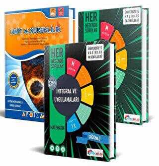 BKM Kitap AYT Matematik Limit ve Süreklilik Apotemi + Türev ve Uygulamaları Video Çözümlü + İntegral Ve Uygulamaları Soru Bankası Köşebilgi Yayınları 3`lü Set