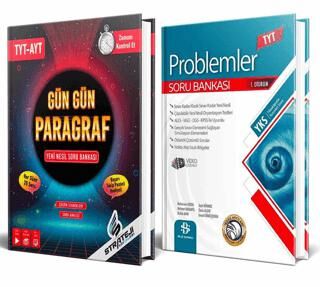 BKM Kitap TYT Problemler Soru Bankası + TYT AYT Gün Gün Paragraf Strateji Yayınları 2`li Set - 1