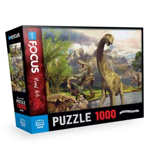 1000 Parça World Of Dinosaurs Dinozorların Dünyası Blue Focus Yayınları
