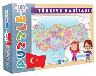Türkiye Haritası Kutulu 100 Parça Puzzle Blue Focus - 1