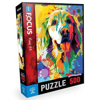 500 Parça Puzzle - Colorful Dog Renkli Köpek Blue Focus