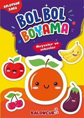 Meyveler ve Sebzeler - Kolaydan Zora Bol Bol Boyama - 1