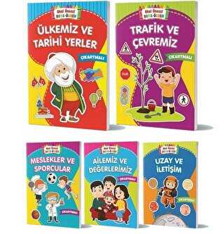 Boya Öğren Çıkartmalı Çocuk Kitapları 5 Kitap Takım - Beyaz Balina Yayınları