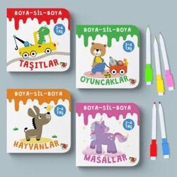 Boya-Sil-Boya 4 Kitap + 5 Kalem Seti - Uçan Kitap