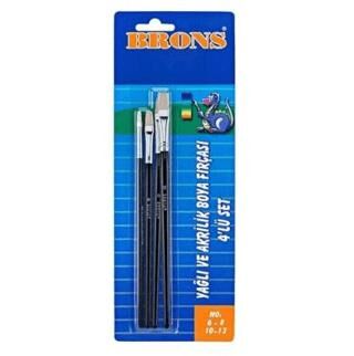 Brons 258 Serisi Yağlı Fırça Set 4Lü 6-8-10-12 - 1