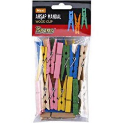 Brons Ahşap Mandal Renkli Büyük - Brons