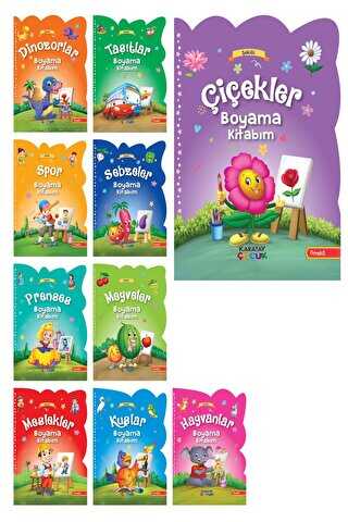 Büyük Şekilli Örnekli Kavramlar Boyama Serisi 10 Kitap - Karatay Çocuk