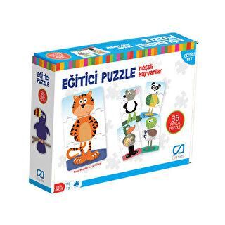 Ca Games Eğitici Puzzle - Neşeli Hayvanlar 36 Parça - 1