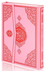 Cami Boy Bilgisayar Hatlı Arapça Cilt Bezi Mıklepli Kuran-ı Kerim - Pembe - Furkan Neşriyat